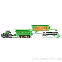SIKU 1848 Tractor DEUTZ-FAHR con set de remolque Joskin 1:87 5 piezas Metal/Plástico Verde