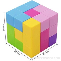 Cubo mágico magnético 7 piezas de bloques de construcción de imanes de juguete + 54 tarjetas de guía adicionales cubos magnéticos azulejos rompecabezas educativos para aliviar el estrés