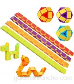 O-Kinee 12 Pack de 24 Bloques Magic Snake Cube Mini Speed ​​Cubes Snake Twist Puzzle Toys para niños Llenadores de Bolsos para Fiestas Favores de Fiesta Color Aleatorio (12pcs-b)