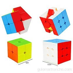 Cooja Cubos de Velocidad 5 Piezas Speed Cube Set 2x2 + 3x3 + Pyraminx + Megaminx + Mirror Cube Smooth Magic Cube Puzzle Durable Regalo de Juguetes para Niños Niñas