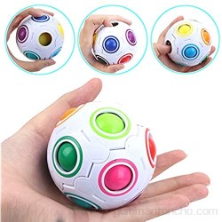 Coolzon Mágico Bola de Cubo de Velocidad Bola Mágica de Arco Iris 3D Juguetes para niños Adolescentes Adultos Paquete de 2