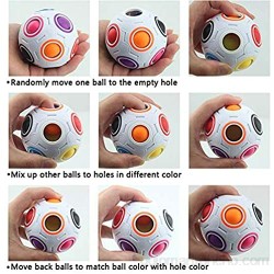 Coolzon Mágico Bola de Cubo de Velocidad Bola Mágica de Arco Iris 3D Juguetes para niños Adolescentes Adultos Paquete de 2