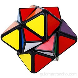 Cubo Mágico Negro en Forma de Cuatro Ejes Octogonal Inclinada Rompecabezas de Forma Diversión Magic Star extraño Rompecabezas Torcido
