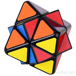 Cubo Mágico Negro en Forma de Cuatro Ejes Octogonal Inclinada Rompecabezas de Forma Diversión Magic Star extraño Rompecabezas Torcido