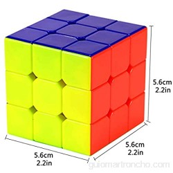 EASEHOME Stickerless 3x3x3 Speed Magic Puzzle Cube Rompecabezas Cubo Mágico para Niños y Adultos