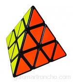 EASEHOME Triángulo Piramide Speed Magic Puzzle Cube Pyraminx Rompecabezas Cubo Mágico PVC Pegatina para Niños y Adultos Negro