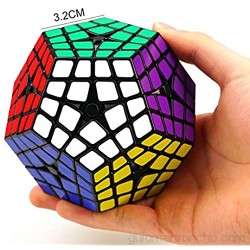 HXGL-Drum Cubo 4x4 Megaminx Dodecaedro Velocidad mágica Cubo Rompecabezas Juegos 3D Juguetes Regalos para niños Competencia para Adultos Rápido y Suave Resistente al Desgaste Profesional