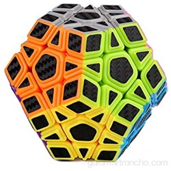 HXGL-Drum Cubo de Fibra de Carbono Megaminx 3X3 Cubo mágico Cubo de Velocidad Suave Juego de Rompecabezas Profesional Rompecabezas Juguetes de Fibra de Carbono para niños Regalo de Adultos