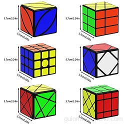 ROXENDA Cubos de Velocidad [Paquete de 6] Speed Cube Set - Skew Axis Windmill Fisher Ivy 3x3x3 Speed Cube Smooth Magic Cubes Colección de Rompecabezas