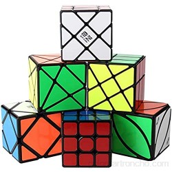 ROXENDA Cubos de Velocidad [Paquete de 6] Speed Cube Set - Skew Axis Windmill Fisher Ivy 3x3x3 Speed Cube Smooth Magic Cubes Colección de Rompecabezas