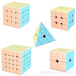 Speed Cube Set Pyramid Cube Paquete De 5 Paquetes De Cubo Mágico Juguete De Rompecabezas De Fácil Giro Y Juego Suave para Niños