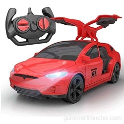 AIOJY 2.4G eléctrico Drift Racing Tesla Recargable RC Remoto de Coches de Regalos de Control de la Puerta Doble con la luz del Coche de Deportes de Mejor Navidad Año Nuevo RC vehículo for niños