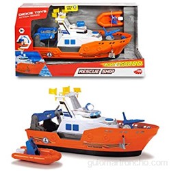 Dickie Toys 203308375 Harbour Rescue-Barco de Rescate con luz y Sonido (Bomba de Agua Manual 39 cm) Multicolor Größe: 38 x 13 x 17 cm