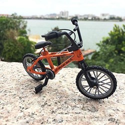 bibididi Mini Dedo Bicicleta Juguetes aleación DIY simulación Creativa Miniatura Modelo de Bicicleta MTB Ruedas de monopatín de Dedo Amarillo