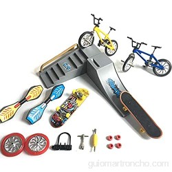 Horypt Mini Finger Toys Kit de Skate Park Kit de Skate Park Kit de Piezas de rampa Finger Skateboard Finger Bike Scooter Swing Patineta con Ruedas de Repuesto Juguete Educativo para niños