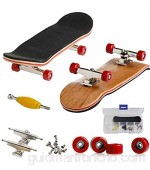 Mini Diapasón Patineta de Dedos Profesional Maple Wood DIY Assembly Skate Boarding Toy Juegos de Deportes Regalo para Niños (Rojo)