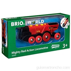 BRIO-33592 Gran Locomotora a Pilas con luz y Sonido Color Negro Rojo (RAVENSBURGER 33592) + 33743 - Semáforo de Juguete