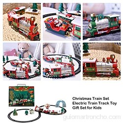 Dettelin Tren navideño ambientado Alrededor del árbol de Navidad con Humo Real música y Luces Juguete de Pista de Tren eléctrico para niños de 3 años o más