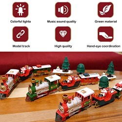 Dettelin Tren navideño ambientado Alrededor del árbol de Navidad con Humo Real música y Luces Juguete de Pista de Tren eléctrico para niños de 3 años o más