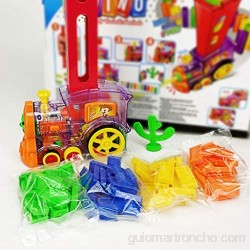 Juego de tren eléctrico de color de ladrillo automático de colocación de juguetes trenes Domino juego de mesa para niños