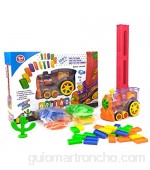 Juego de tren eléctrico de color de ladrillo automático de colocación de juguetes trenes Domino juego de mesa para niños