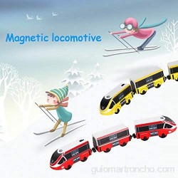 Juguete de tren eléctrico 2020 más nuevo para niños - Juguete de tren magnético eléctrico para niños con batería para niños Regalos de cumpleaños para niñas - Compatible con riel de madera