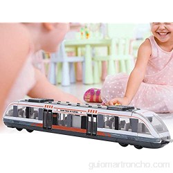 Juguete de tren simulación de aleación deslizante de metal fundido a presión para vehículos educación cognitivo juguete cumpleaños para niños de 3 4 5 6 7 años (blanco)