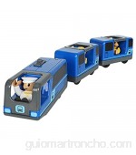 Juguete magnético de tren eléctrico juguete de riel compatible con la pista BRIO tren eléctrico sonido y luz para circuito de tren de madera regalo de coche para niños (sin batería)