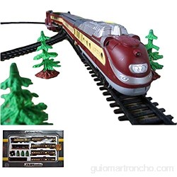Kit de démarrage chemin de fer électrique avec effets son et lumière locomotive avec wagon long chemin de fer et de nombreux accessoires kit complet