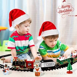 TOYANDONA Tren de Ferrocarril Eléctrico Juguete Juego de Trenes Navideños Festivo Modelo de Tren con Pilas Juguete para Niños Pequeños