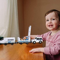 Tren de acción con pilas de 3 piezas juguete de tren eléctrico juego de locomotora magnética segura tren para niños a partir de 3 años