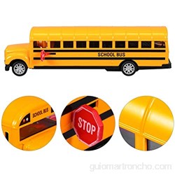 Gadpiparty 1:24 Modelo de Autobús Escolar Juguete Pull Back Car Toy Vehículo Amarillo Jugar Juguete 1:24 Miniatura Die Cast Bus Car para Niños Niños