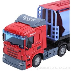 idalinya Modelo de camión retráctil función de Arrastre Modelo de camión contenedor Cisterna aleación de Alta simulación automática para niños Mayores de 3 años Regalo de(Red (Heavy Tank Truck))