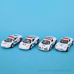 Modelo de coche de juguete modelo de coche de aleación de fricción simulación de juguete todoterreno modelo de Jeep conjunto de vehículos policiales regalo para niños(Blanco)