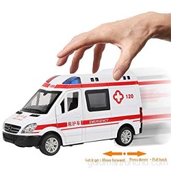 RBSD Coche de Juguete de Ambulancia vehículo de Emergencia emulado de aleación 1:36 Modelo de fundición de Ambulancia de Rescate de Hospital con luz LED de Sonido extraíble para Juguetes de niños