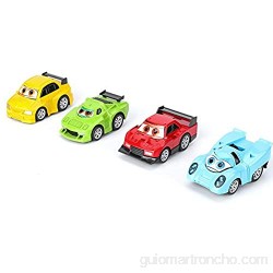 Tnfeeon 4pcs / Set Vehículos de Juguete de plástico para automóviles Juguetes de Coche de Dibujos Animados Simulación Juego de Autos en Miniatura Regalo Divertido para Niños