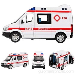 Yeelur Modelo Fundido a presión 1:36 emulado Larga Vida útil y Tacto cómodo Modelo de Ambulancia Fundido a presión Hecho de Material de aleación para niños Juguete de Ambulancia de Juguete