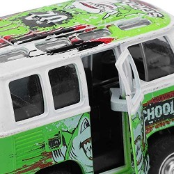 Zerodis Niños Mini Simulación Coche Bus Modelo Aleación Sonido Luz Kid Pull-Back Car Toy Educativo Inclinado Juguete Interactivo para Niños Niños Pequeños(Verde)